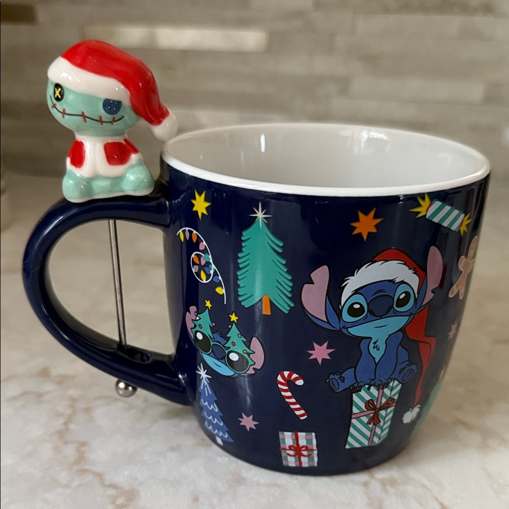 Christmas Stitch Mug with Santa Handle